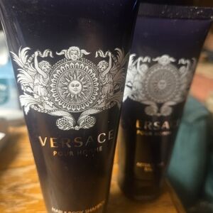 Versace Pour Homme Shampoo in Black and Silver And After Shave Balm